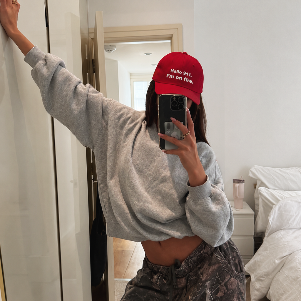 Hello 911 Red Dad hat